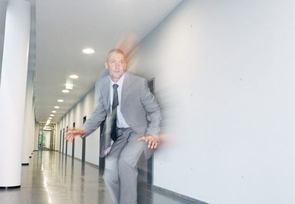 businessman on skateboard