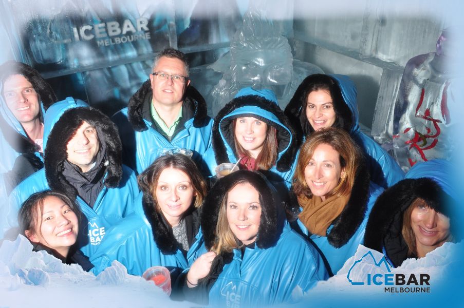 people in ice bar