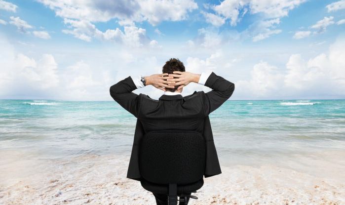 businessman on beach