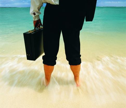 businessman in beach