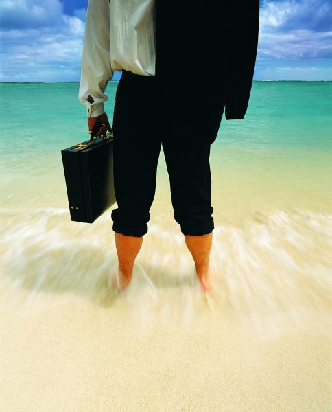 businessman in beach